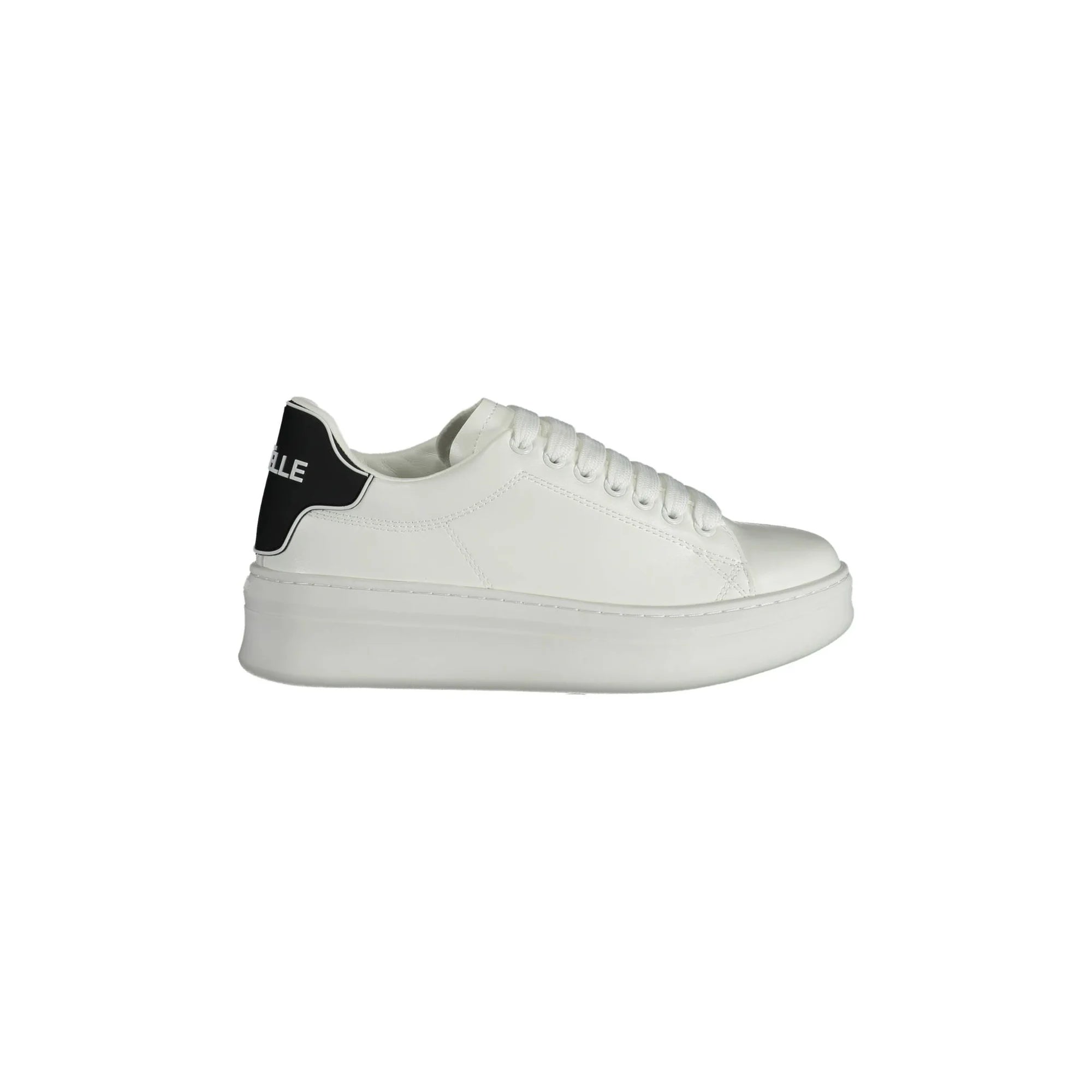 GAELLE PARIS Scarpe Sneakers Donna Bianche con Lacci e Logo Bianco - foto prodotto